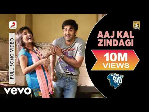 Aaj Kal Zindagi Full Song - Wake Up Sid Movie 4k hd