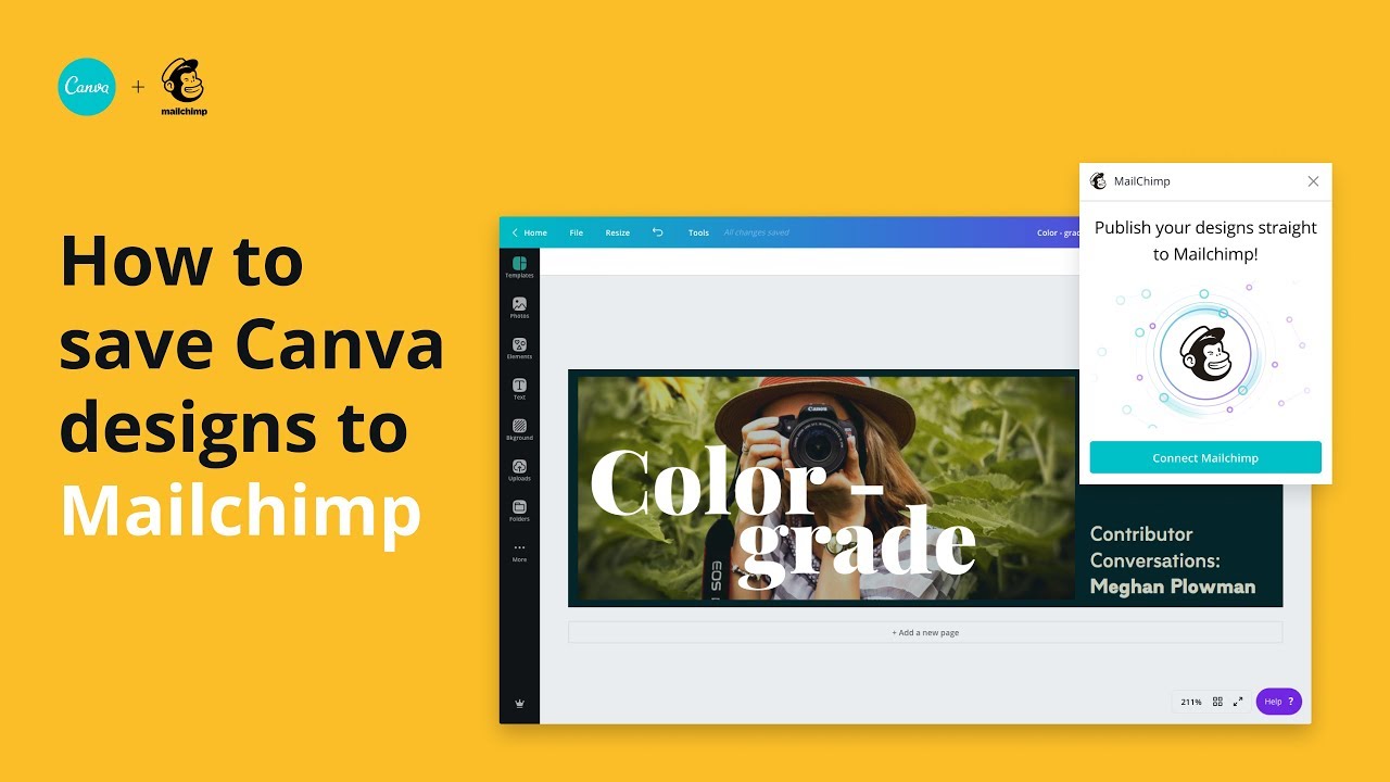 Save Canva designs to Mailchimp