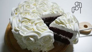 무색소! 레드벨벳 케이크 만들기 : 장미케이크 | 한세 Red Velvet Cake : Rose Cake