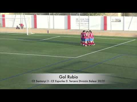 Gol Rubio. CE Santanyí 3 - CE Esporles 0. Tercera División Balear 20/21