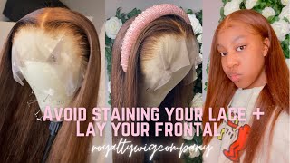 HOW TO DYE YOUR WIG WITHOUT STAINING THE LACE| SUPER FLAT FRONTAL WIG