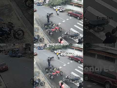 Robo en Machala quedó grabado en cámara de seguridad. #ElOro.