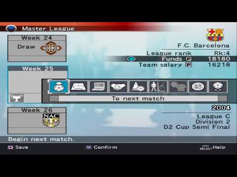 PES 4 (Barca)  Master League Longplay - Pro Evolution Soccer 4 (PS2 Emu PCSX2)