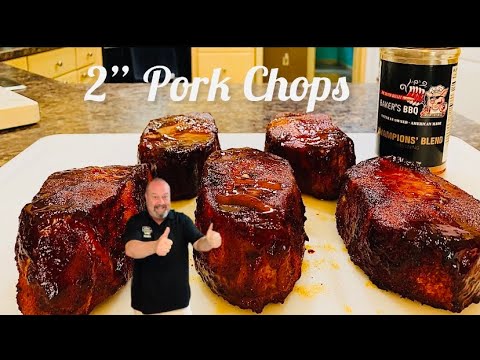 2” Smoked Pork Chops Recipe | How to Smoke Pork Chops | Masterbuilt Electric Smoker | #bbq #recipe