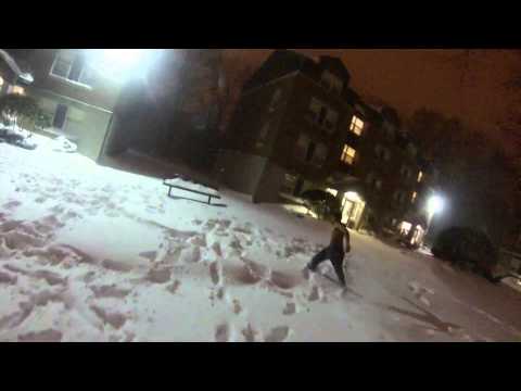 Playing on snow in Salem, MA