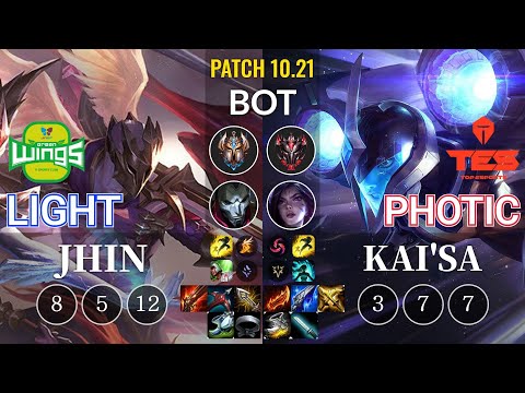 JAG Light Jhin vs TES Photic Kai'Sa Bot - KR Patch 10.21