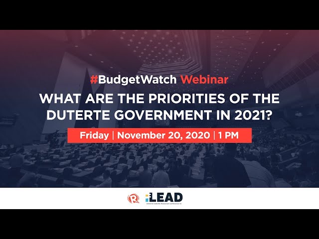 #BudgetWatch Webinar: What are the priorities of the Duterte government in 2021?