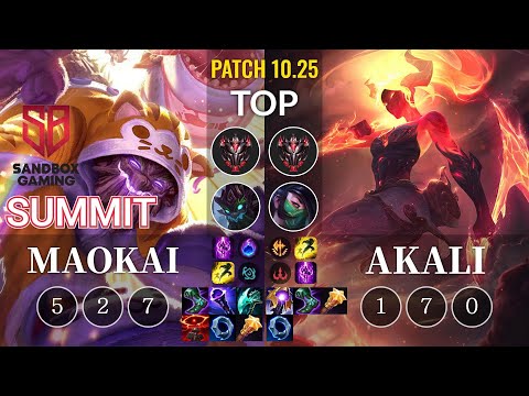 SB Summit Maokai vs Akali Top - KR Patch 10.25