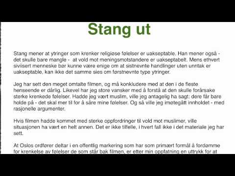 Stang ut. Og mord for ytring.