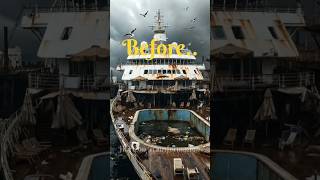 Abandoned Cruise Ship Restoration 😱 From Rust to Luxury #beforeandafter #cinematictimelapse