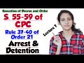 Arrest and Detention in CPC | Section 55 to 59 of CPC | Rule 37 to 40 in Order 21 in CPC | LECTURE 7