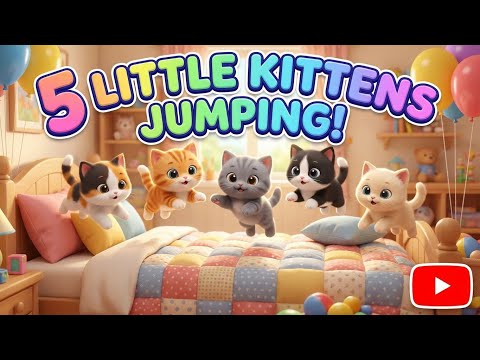 🎵 „Cinci pisicuțe drăguțe sarind în pat”🎵 #pisicuțe #sărind #pat #cinci #copii #crăciun #cinci
