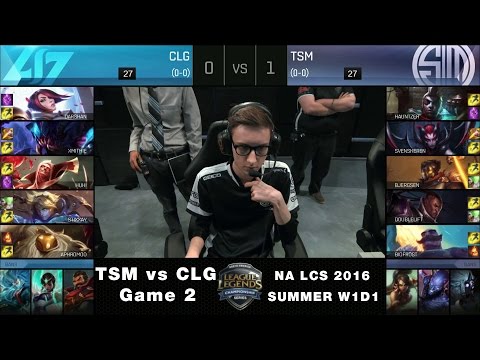 TSM vs CLG Game 2 - NA LCS Summer 2016 Week 1 Day 1 - Team Solomid vs Counter Logic Gaming