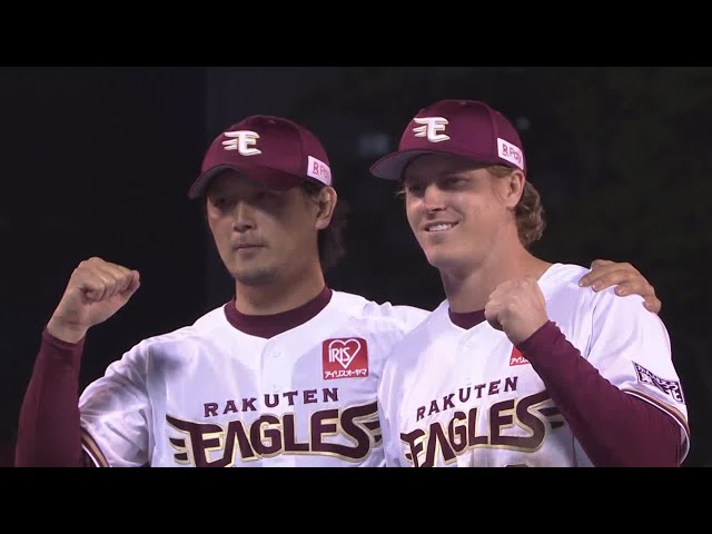 イーグルス・涌井投手・ディクソン選手ヒーローインタビュー 4/30 E-M