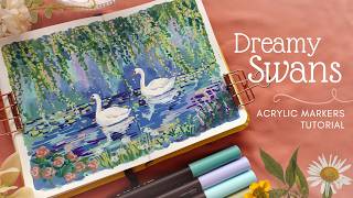Dreamy Swans: Acrylic Marker Painting Tutorial
