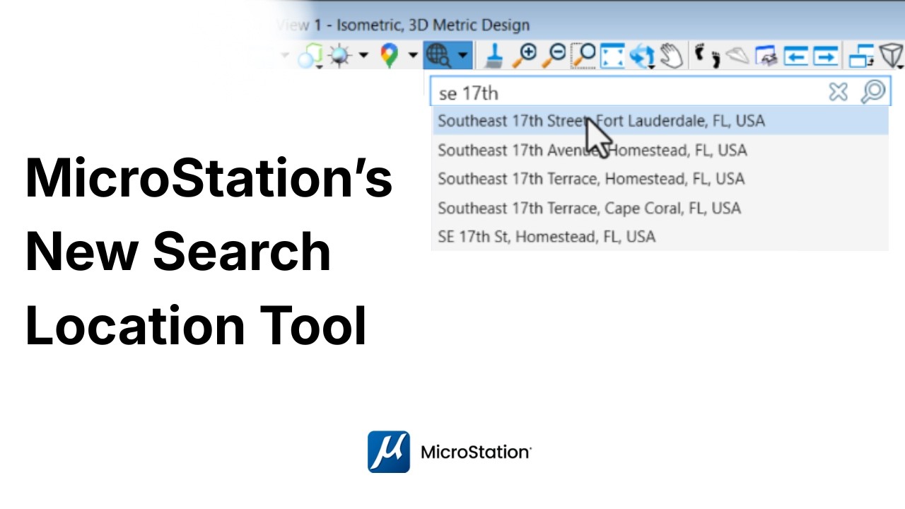 What's New in MicroStation 2026: Search Location