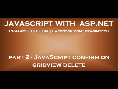 JavaScript confirm on gridview delete