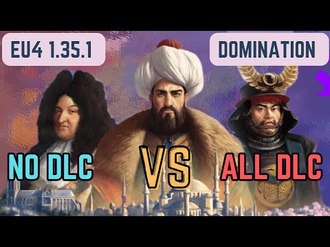 EU4 1.35.1 Domination: No DLC vs All DLC Comparison  - AI Only Timelapse