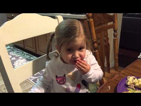My child's first ever bite of zucchini. Wait for it...