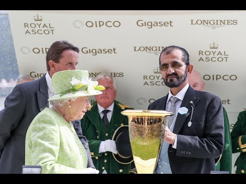 His Highness Sheikh Mohammed bin Rashid Al Maktoum-News-Mohammed bin Rashid receives trophy from Queen Elizabeth II on historic Royal Ascot win