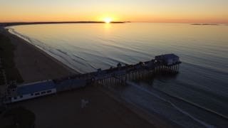 Sunrise at Old Orchard Beach as seen by a drone