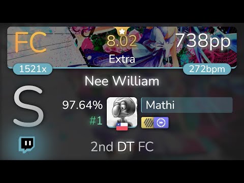 [Live] Mathi | Omoi - Nee William [Extra] +HDDT 97.64% {#1 738pp FC} - osu!