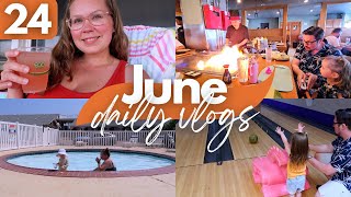 JUNE 24 VLOG | our first hibachi experience, alice's first bowling, seeing dolphins, the pool + more