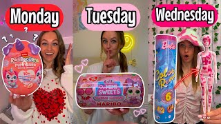 OPENING *VALENTINES* THEMED MYSTERY TOYS FOR AN ENTIRE WEEK CHALLENGE!!😱🌹🎀💋💝 (100+ FINDS!!🫢✨)