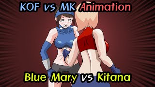 (re-up)KOF Blue Mary VS MK Kitana catfight animati