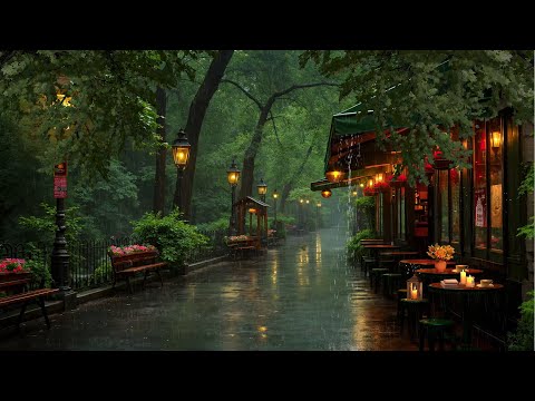 Rainy Day Cafe Vibe 🌧️ Smooth Piano Jazz and Gentle Rain Sounds for Reading, Relaxing