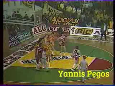 Aris - Tracer Milano 120-95  European Cup Champions 21/1/88 HQ