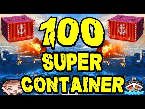 Wir öffnen 100 SUPERCONTAINER *PLS RNG GOTT* 😱😱😱 "Container opening"⚓️ in World of Warships 🚢
