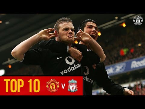 Top 10 | Manchester United Goals at Anfield | Premier League | Liverpool v Man Utd