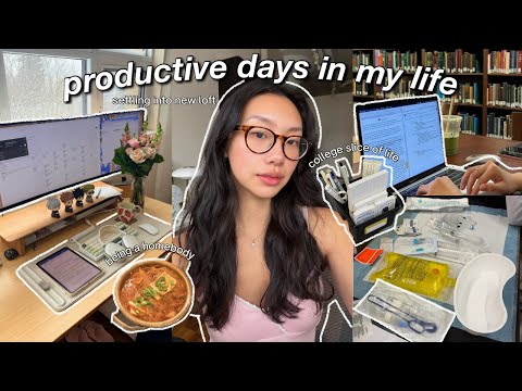 back to school 📂 productive days in my life as a college student: studying & what i eat