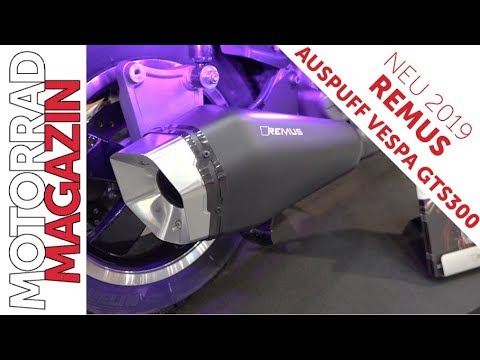 Remus for Vespa GTS 300 - sports exhaust with new shape and elegant end cap