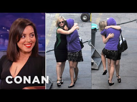 Aubrey Plaza & Amy Poehler's Makeout Session - CONAN on TBS