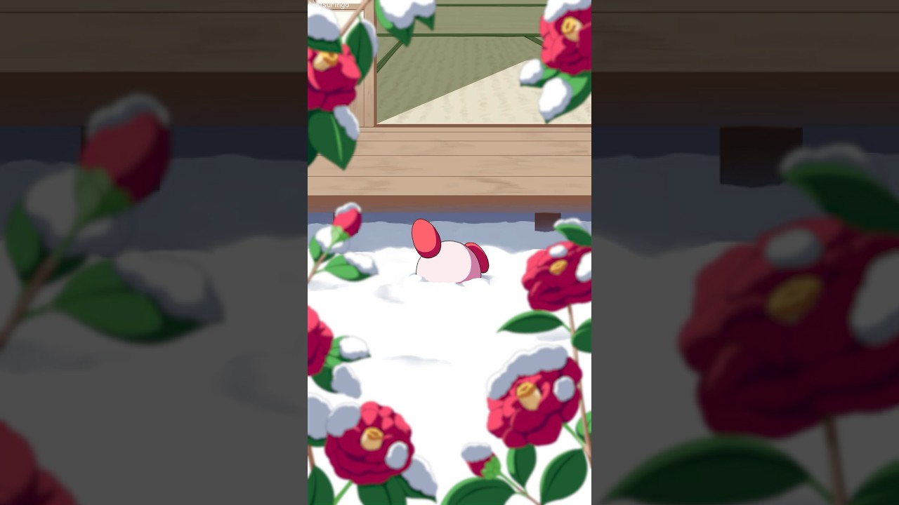 雪に埋もれるカービィ