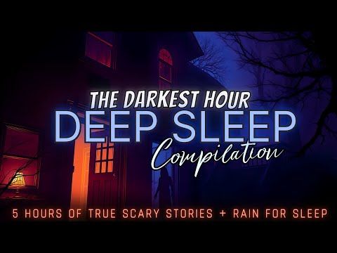 5 Hours of TRUE Scary Haunted House Stories + rain for sleep 💤 NO ADS, black screen 