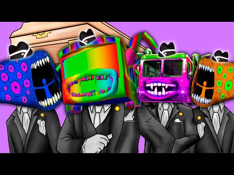 RAINBOW TRAIN EATER & MONSTER COLORS BUS EATER | Meme Coffin Dance Remix Song (COVER)