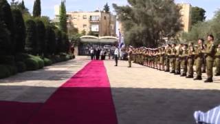 New Egyptian ambassador listens to his anthem at President'