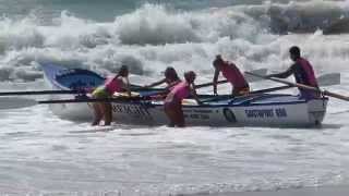 preview picture of video 'Southport SLSC Ladies Surf Boat Training - Spectacular Sun and Surf at GC 600'