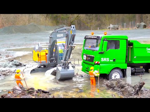 EXTRA LONG RC TRUCKS AND CONSTRUCTION MACHINES IN ACTION - MAN - VOLVO - SCANIA