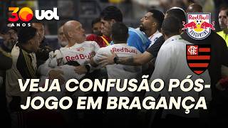 RB BRAGANTINO X FLAMENGO TERMINA EM CONFUSÃO ENTRE ATLETAS E PROTESTOS DA TORCIDA RUBRO-NEGRA; VEJA