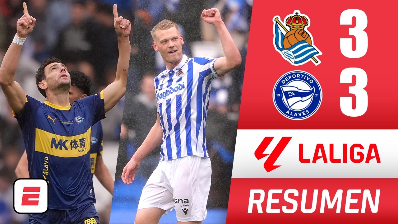 REAL SOCIEDAD dejó escapar puntos en su lucha por Europa con empate 3-3 ante el ALAVÉS | La Liga