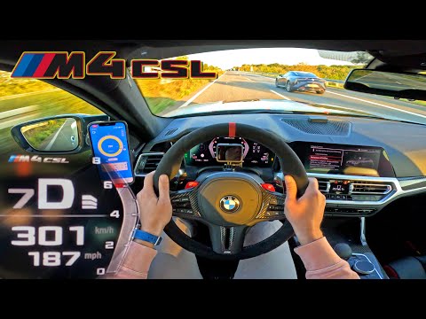 BMW M4 CSL 300km/h on Autobahn [NO SPEED LIMIT]