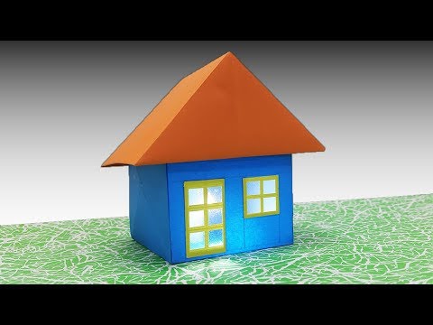 How to make a Paper House (Very easy) - DIY 3D Origami House
