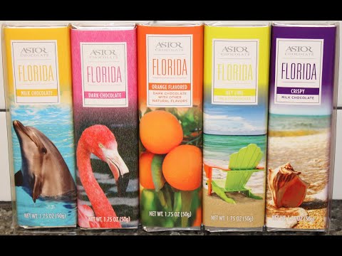 Florida 5-pack Astor Chocolate Gift Set: Milk Chocolate, Dark Chocolate, Orange, Key Lime & Crispy