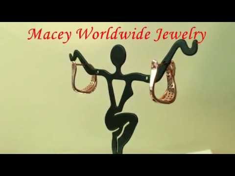 18K ROSE GOLD SILVER BRANDY DIAMONDORABLES CHOCOLATE BROWN CROSSOVER HOOP EARRINGS