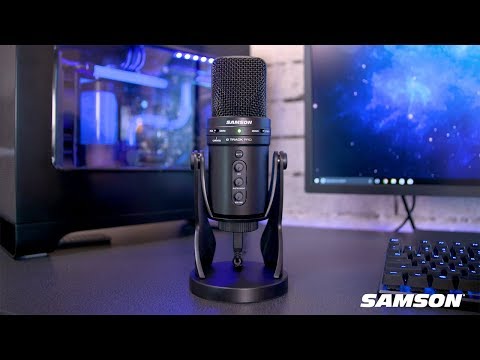 Samson G-Track USB Condenser Microphone with Spider Shockmount, Desktop Boom Arm, and Pop Filter