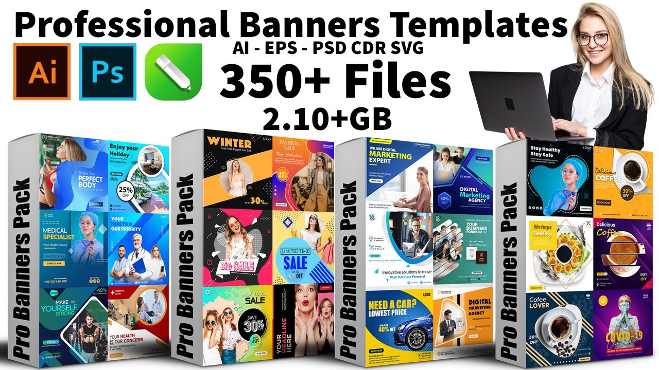 Professional Banners Design Templates In PSD AI EPS SVG And CDR Files |Sheri Sk| Banners Design 2023